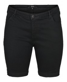 Zizzi Jeans Shorts Emily - Denim Shorts O10305Q Black Solid
