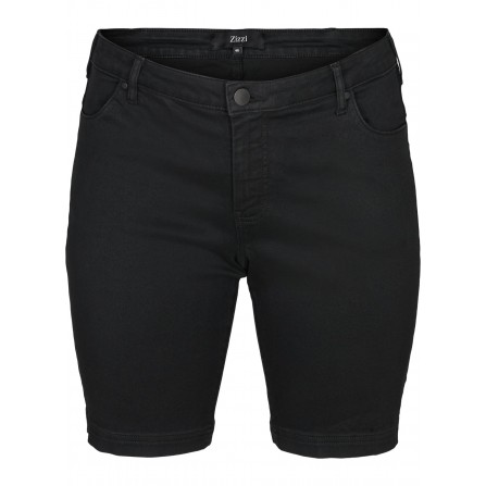 Zizzi Jeans Shorts Emily - Denim Shorts O10305Q Black Solid