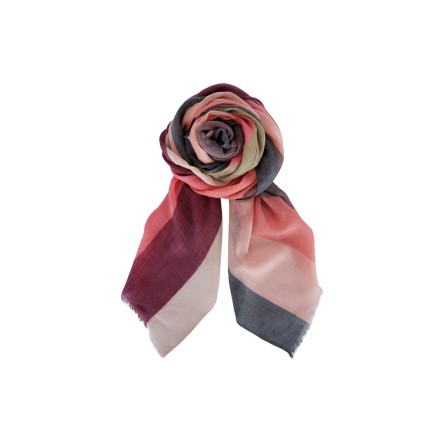 Black Colour BCLAISE Wool Stripe Scarf 208211 Berry Stripe