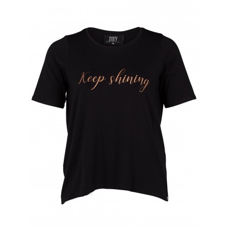 ZOEY TENLEY T-shirt 214-9352 Black W. Front Print