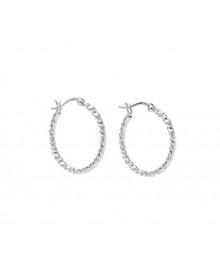 PICO Berta Grande Hoops - Store snoede sølv hoop øreringe Q01010