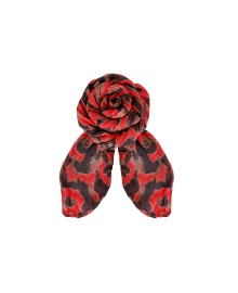 Black Colour BC Kara Broken Leo Scarf - Mønstret Tørklæde 208251 Red