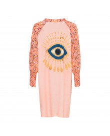 MARTA Dress Salmon Eye - Coralfarvet kjole med et øje i bag 5378