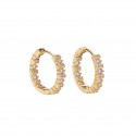 PICO Siri Crystal Hoop - Guld hoop med lilla sten M01017