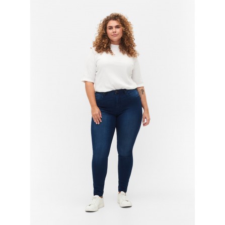 Zizzi Jeans, Long, Amy J10305L - Blå jeans Blue Denim