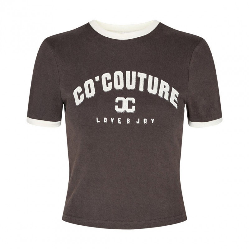 Co'Couture Edge Tee Brun t-shirt med Logo 33014 Antracit | T-shirt