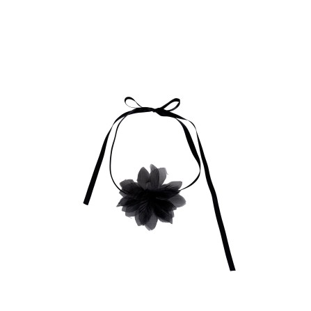 Black Colour BC Fiora Neckband - Sort satin blomst 4471