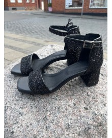 Shoedesign Copenhagen ALICE G Black -  Sort sandel med glimmer S232-4108-1001-01