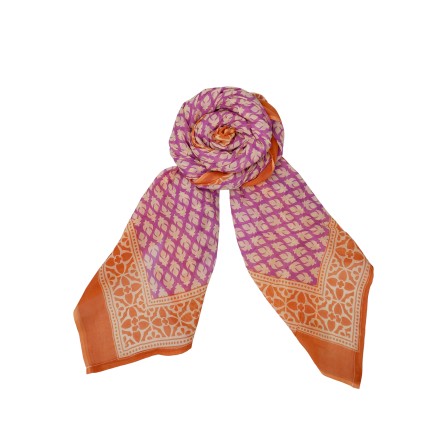 Black Colour BC India Scarf - Orange/Lilla tørklæde 208270 Lavender