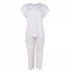 Lady Avenue Bamboo  - Hvid prikket pyjamas 63-515 Lavender
