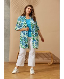 Zhenzi PAISLEE Shirt - Blå/Grøn Skjorte 2704345 Apple Green