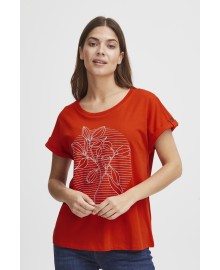 Fransa FRBEA TEE - Rød T-shirt 20612578 Red Alert Mix