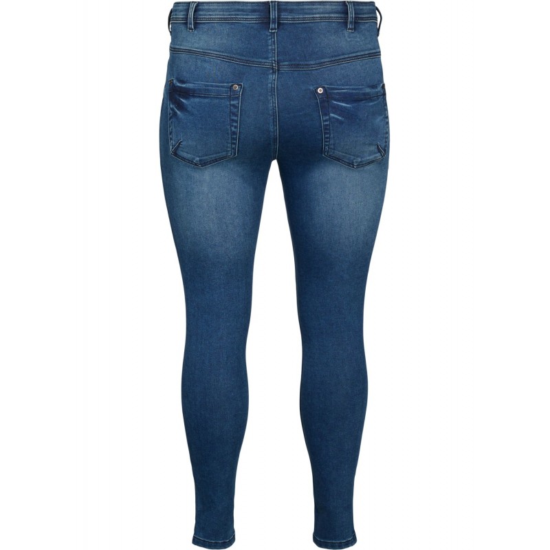 Jeans - Stumpe jeans med lynlås ved ankel