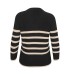 Kaffe Curve KCiri Knit Pullover - Sort strik med beige striber 10581655 Black/Sand Stripe