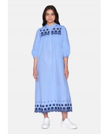 Sisters Point EVIA-DR - Blå kjole med broderi 16489 Blue/Navy