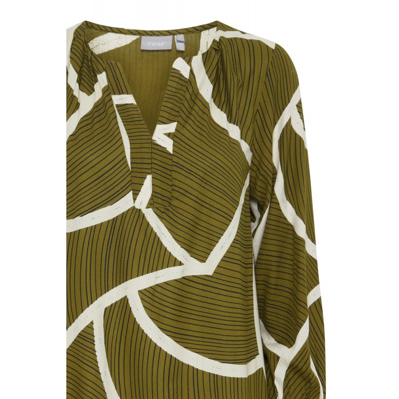 Fransa FRGITA DR 2 printet 20612918 kjole Grøn Golden Cypress | 
