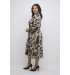 Kaffe Curve KCfiona Dress - Sort/beige/lilla printet kjole 10581780 Black/Feather Grey