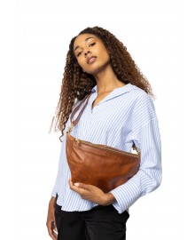 RE:DESIGNED Emila Bumbag - Brun bumbag med guld lynlås 6062 Walnut
