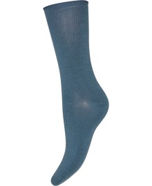 Decoy Ankle Sock Fine Knit - Blå Bambus ankelstrømpe 20345