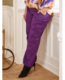 Zoey Ashlyn Pants - Lilla cargopants 231-1410 Purple