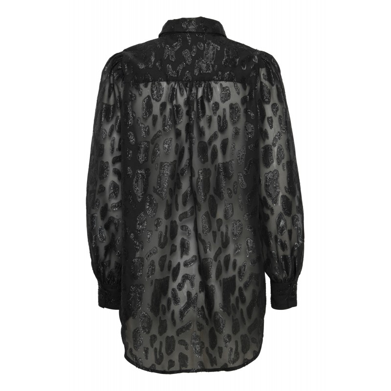 Fransa FRSPARKLY SH 1 20613004 skjorte med Sort Black print - glimmer