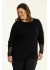 Gozzip GEmira Long T-shirt with lace - Sort T-shirt G236003 Black