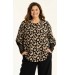 Gozzip GAlva Blouse - Beige printet bluse G236077 Black/Beige