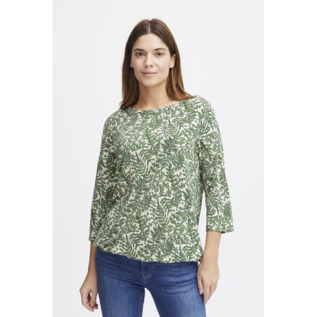 Fransa FREMFLORAL 1 T-shirt - Grøn printet bluse 20610109 Online Lime