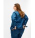 Zizzi JALLI L/S JACKET - Blå denim jakke J10904A Blue Denim