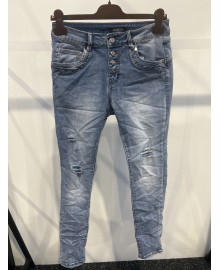 MARTA EMMA Jeans - Denim med simili knapper MDC123-2648 Blue Denim