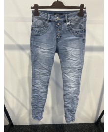 MARTA EMMA Jeans - Denim med simili knapper MDC128-2615 Blue Denim