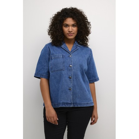 Kaffe Curve KCnicole Denim Shirt - Cowboy skjorte jakke 10582511 Medium Blue Denim