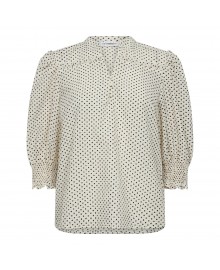 Co'Couture  ChessCC Dot SS Shirt - Prikket skjorte 35434 Off White