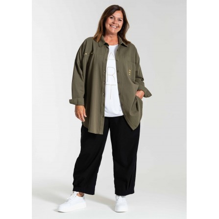 Gozzip GBibba Long shirt - Armygrøn skjorte G242069 Olive