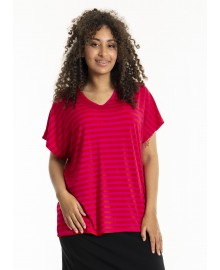 Sandgaard Amsterdam T-shirt - Rød/pink stribet T-shirt SG103-1 Striped Red/Pink