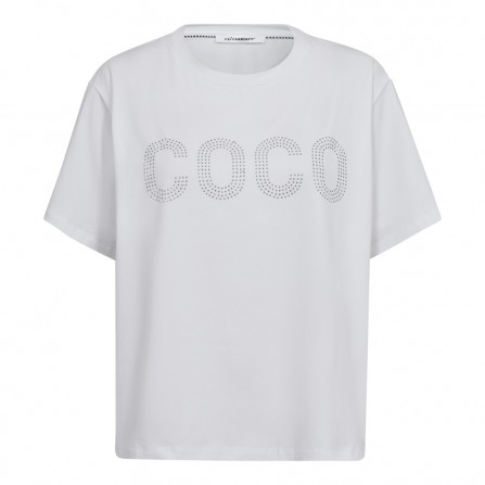 Co'couture CocoCC Stone Tee - Hvid t-shirt med sten 33082 White