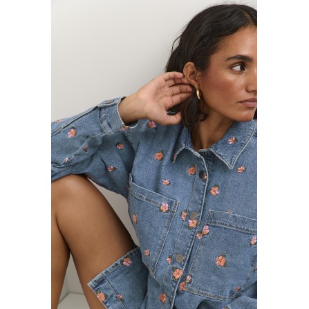 Kaffe KAbebeth Denim Shirt - Cowboy jakke10508703 Light Blue Washed