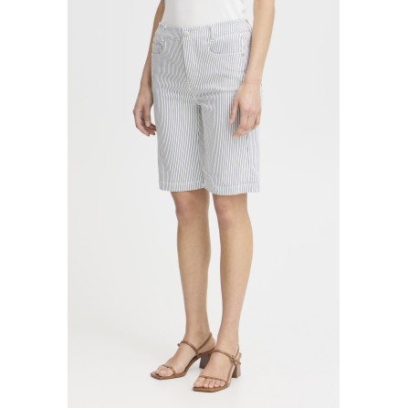 Fransa FRENA SHO 1 - Stribet shorts 20614794 Birch w Navy