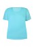 Zhenzi Alison 272 - T-Shirt 2/4 - Turkis t-shirt med broderi ærmer 200272 Bright Turquoise