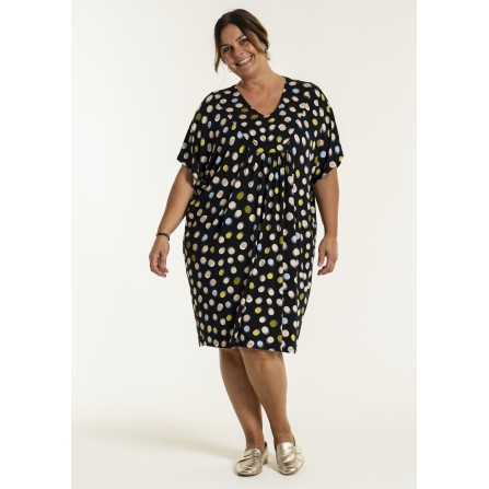 Gozzip GBelina Dress - Sort kjole med prikker G244066 Print+Dots