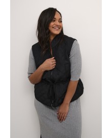 Kaffe Curve KCanja Waistcoat - Sort quiltet vest 10582372 Black Deep