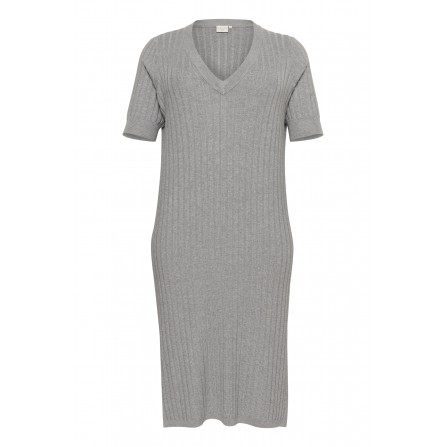 Kaffe Curve KClona Knit Dress - Grå strik kjole 10582375 Grey Melange