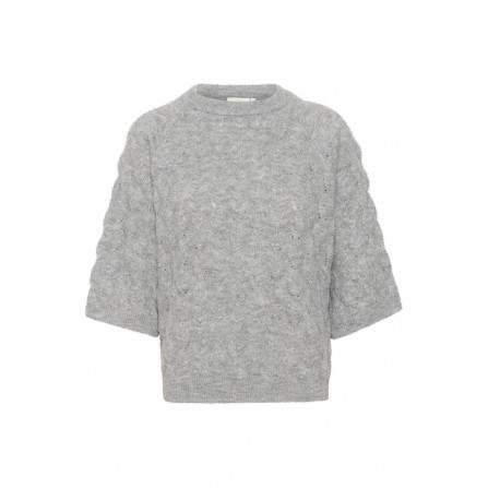 Kaffe KAmalene Knit Pullover - Strik med korte ærmer 10508763 Grey Melange