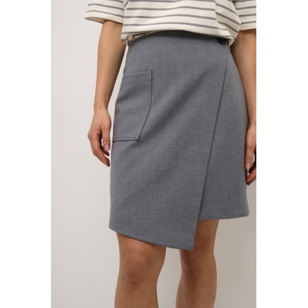 Kaffe KAeden Wrap Skirt - Grå slå-om nederdel 10508821 Grey Melange