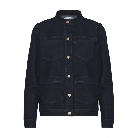 Pulz PZMAEVE Denim Jacket - Mørk cowboyjakke 50208309 Dark Blue Denim