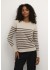 Kaffe KAlizza Striped Knit Pullover - Beige/Brun stribet strik 10509065 Feather Gray/ Brown Stripe