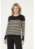 Kaffe KAlizza Striped Knit Pullover - Sort/Beige stribet strik 10509065 Black/Feather Gray Mel. Stripe