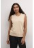 Kaffe KAlizza Knit Slipover - Beige strik vest 10509232 Feather Gray Melange