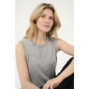 Kaffe KAlizza Knit Slipover - Grå strik vest 10509232 Grey Melange