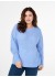 Zizzi CASUNNY L/S FEMI PULLOVER - Lyseblå strik med mønster CA61176E Cornflower Blue Meleret